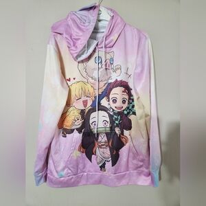 Anime Demon Slayer Hoodie With Ears- Pink XL